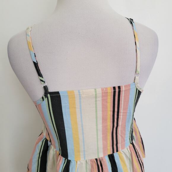Taylor & Sage Linen Tank Striped Battenberg Lace High Neck Women Small - Picture 6 of 12